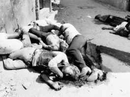 Palestinian children killed at the Sabra and Shatila refugee camps in West Beirut during the massacre in 1982, facilitated by Ariel Sharon