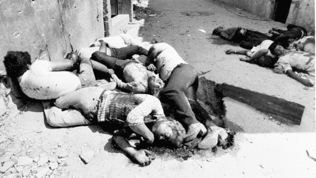 Palestinian children killed at the Sabra and Shatila refugee camps in West Beirut during the massacre in 1982, facilitated by Ariel Sharon