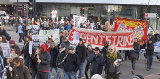 Students with their ‘Rent Strike’ banner on a march against the Housing Bill earlier this year