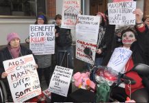 Disabled protest against private company Maximus taking over disability assessment testing