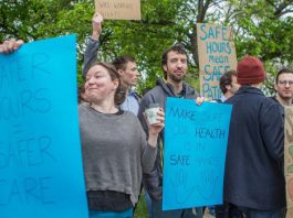 Junior doctors on the picket line in Christchurch