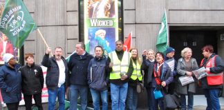 Rock solid picket line outside Victoria station yesterday morning on the first day of the three-day Southern guards strike