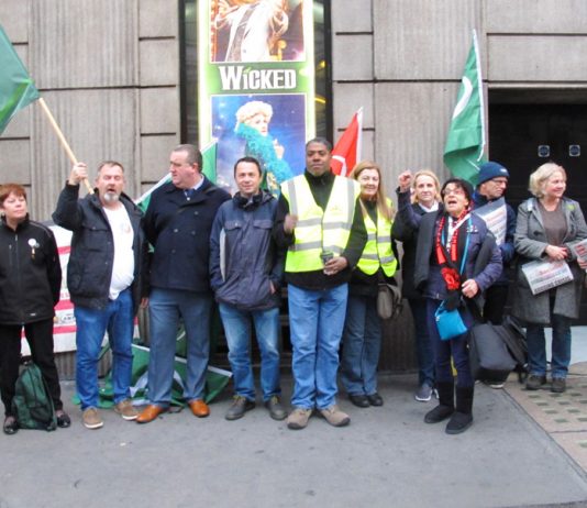 Rock solid picket line outside Victoria station yesterday morning on the first day of the three-day Southern guards strike