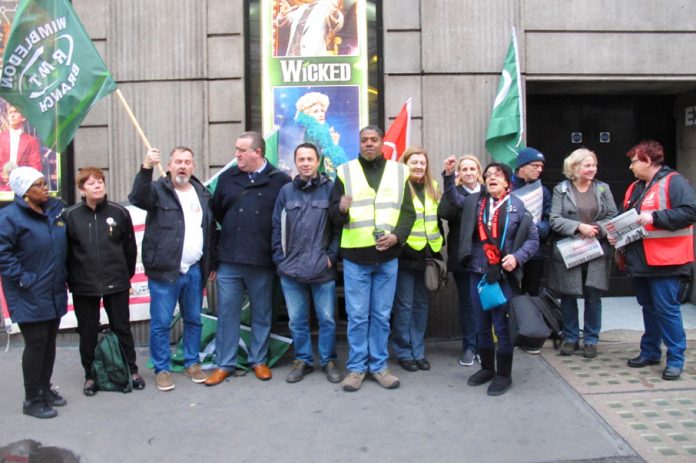 Rock solid picket line outside Victoria station yesterday morning on the first day of the three-day Southern guards strike