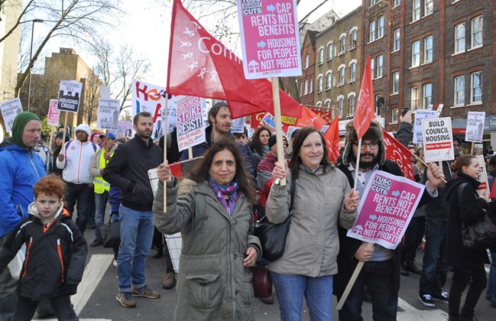 March in London against the government’s Housing Bill earlier this year and against privatisation, cuts, evictions and homelessness