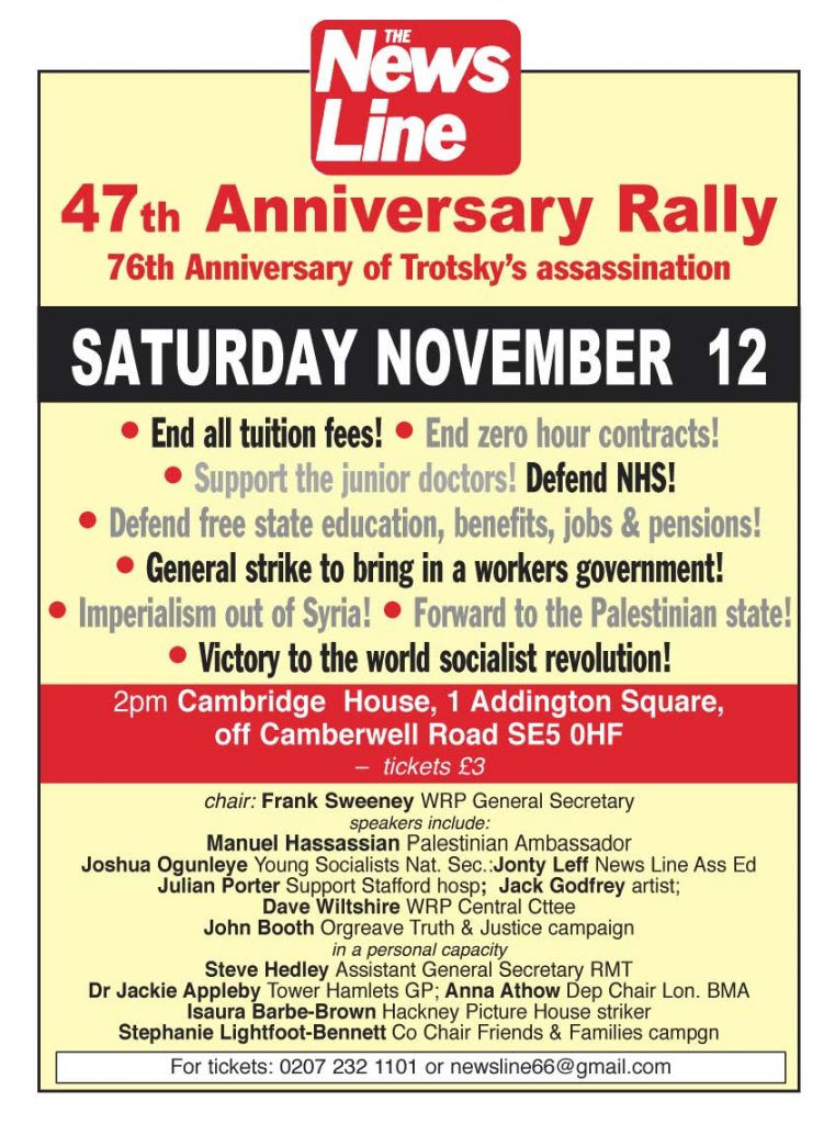 TODAY! – News Line Anniversary Rally