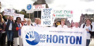 Demonstrators in London last month fighting against the closure of the maternity department at Horton Hospital in Oxfordshire