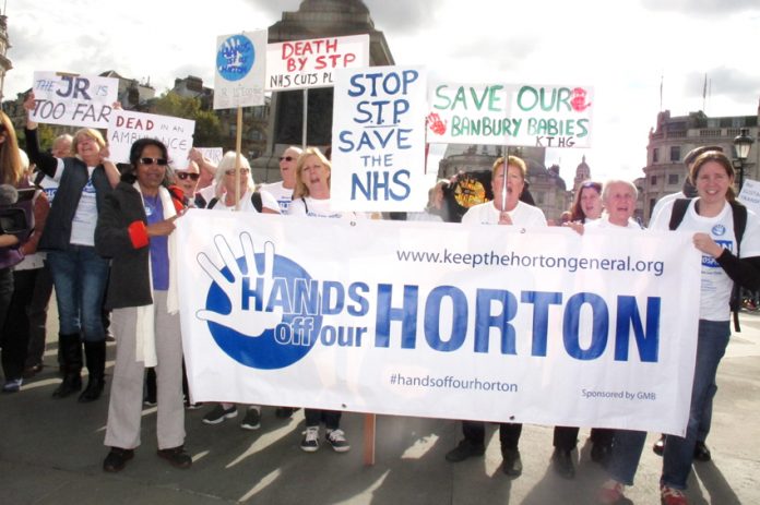 Demonstrators in London last month fighting against the closure of the maternity department at Horton Hospital in Oxfordshire