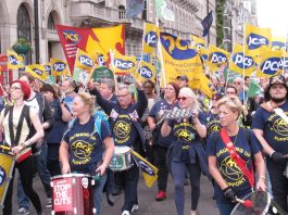 Human Rights Civil Servants Are On Strike Today PCS delegation on a TUC demonstration against government austerity
