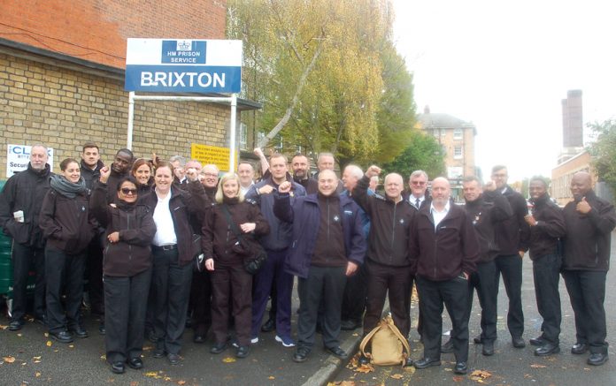 Prison officers outside Brixton prison forced to take strike action for health and safety reasons
