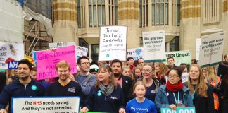 Striking junior doctors pointed out that they were defending the NHS against a Tory onslaught and that it needed saving