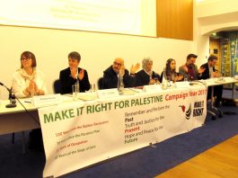 The platform at the launch of the ‘Make it Right for Palestine Campaign Year 2017’ on Saturday