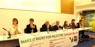 The platform at the launch of the ‘Make it Right for Palestine Campaign Year 2017’ on Saturday