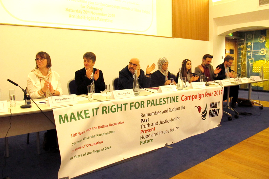 The platform at the launch of the ‘Make it Right for Palestine Campaign Year 2017’ on Saturday