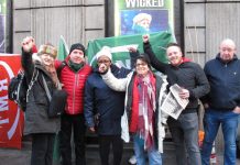 Morale was high on the Southern rail picket line at Victoria Station yesterday morning