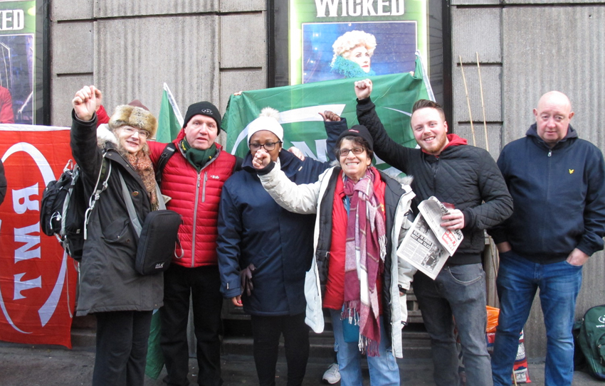 Morale was high on the Southern rail picket line at Victoria Station yesterday morning