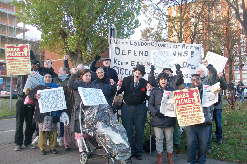 Last week’s mass picket of Ealing Hospital – West London Council of Action is calling on the trade unions to occupy the hospital and defend all its departments