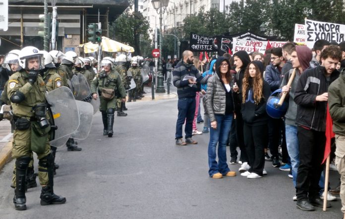 Riot police confront thousands of Greek youth who marched on December 6th to remember the assassination of 15-year-old  Alexandros Grigiropoulos who was shot dead in cold blood on December 6th 2008