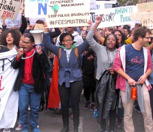 South African students in London march against Zuma