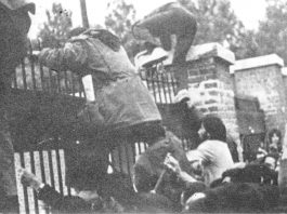 Students storm the US embassy in Tehran in 1979 ending the imperialist domination of Iran