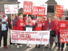 Grantham Hospital marchers took the campaign to Downing Steet on October 10th