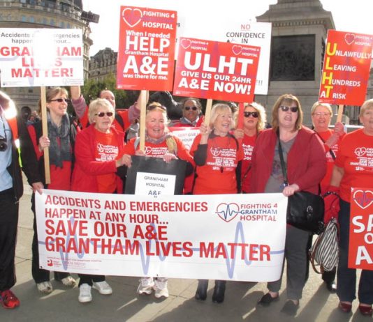 Grantham Hospital marchers took the campaign to Downing Steet on October 10th