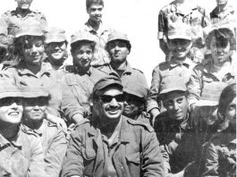 YASSER ARAFAT in southern Lebanon with Fatah youth