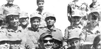 YASSER ARAFAT in southern Lebanon with Fatah youth