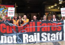 Passengers and rail staff united in their call to renationalise the rail network – fares were hiked up, in some cases by up to 43%