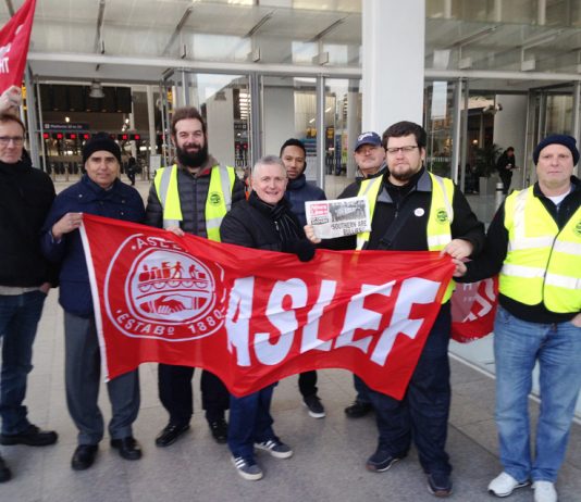 ASLEF picket line at London Bridge Station earlier this week