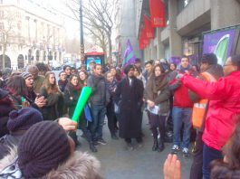King’s College and SOAS students turned out to support the striking cleaners