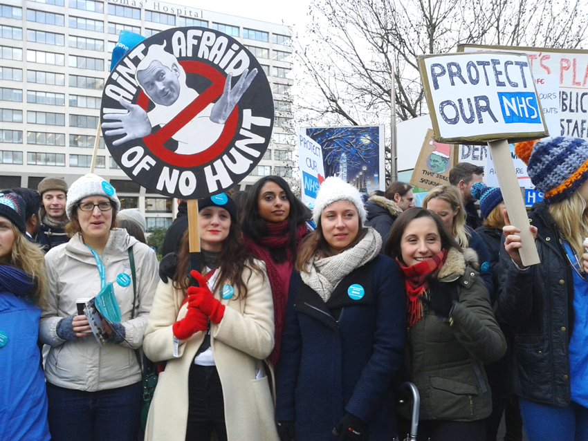 Junior doctors took many strike actions against an imposed contract, warning that Hunt was out to smash the NHS