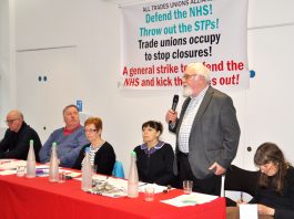 ATUA National Secretary DAVE WILTSHIRE, moving the main resolution from the platform