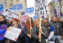 Nurses demonstrate against the end of bursaries and the introduction of tuition fees