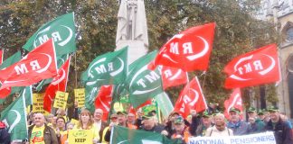 Southern rail guards and their supporters lobbying Parliament last November