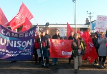 BA mixed fleet cabin crew Unite strikers were joined on the Heathrow picket line by other trade unionists supporting the strikers ‘Solidarity Saturday’