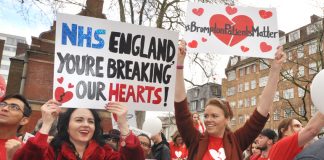 Part of Saturday’s 1,000-strong demonstration showed the determination to stop the closure of the Royal Brompton Hospital life-saving heart and lung disease services