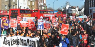 Marching to stop the closure of the A&E at Lewisham Hospital