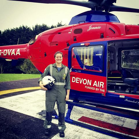 Junior doctor REBECCA OVENDEN who worked in the A&E department of Plymouth’s Derriford Hospital and for Devon Air Ambulance