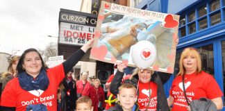 Children whose lives have been saved by the Royal Brompton Hospital marching against the closure of its heart unit