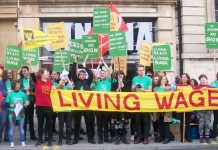 Picturehouse cinema workers rally in Hackney during their strike action last October