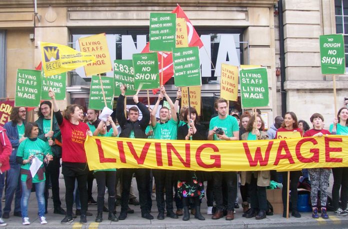 Picturehouse cinema workers rally in Hackney during their strike action last October