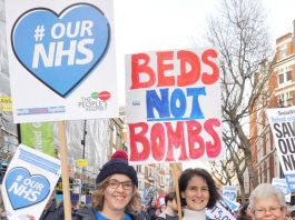 Marchers in defence of the NHS don’t want funds diverted to Trident missiles