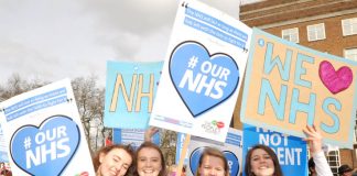 Nurses on the NHS march through central London last month – nurses are caring for eight or more patients which is unsafe