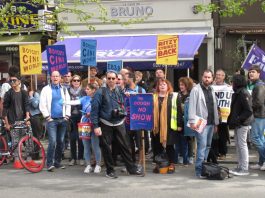 Five Picturehouse cinemas out today! Striking Picturehouse workers in East Dulwich. Five cinemas have now joined the action against Picturehouse and its owner Cineworld