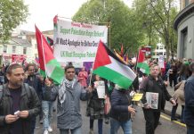 Palestinians marched with the WRP and the Young Socialists supporting the hunger strikers and demanding that the UK apologise for the Balfour Declaration and recognise Palestine