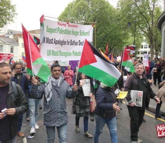 Palestinians march on May Day with Young Socialists – Labour has changed its election manifesto to include that a Labour government will recognise the state of Palestine