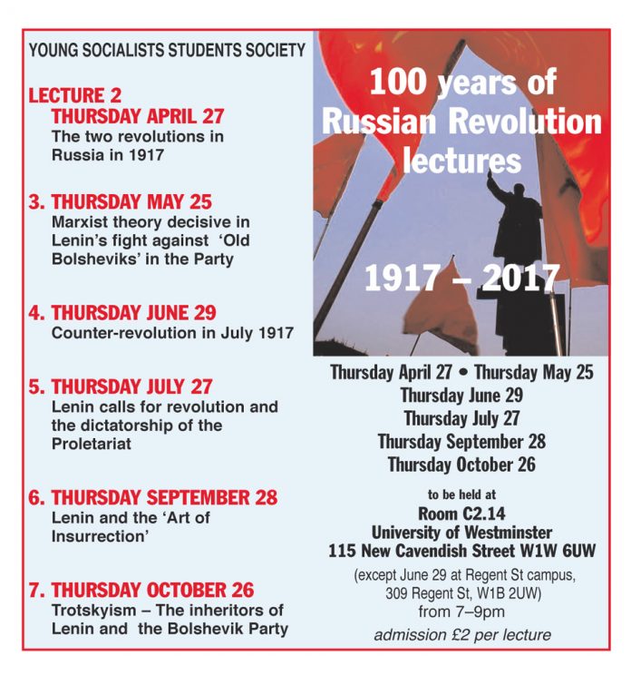 100 years of the Russian Revolution Lecture 3 – Tonight