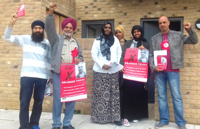 WRP candidate ARJ THIARA and his team got great support yesterday on the Golf Links estate near to the closure-threatened Ealing Hospital