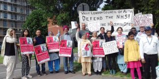 A great turnout for the picket of Ealing hospital to demand that it remains open, led by WRP Parliamentary candidate ARJINDER THIARA who is getting a lot of support